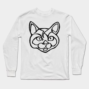 Line Drawing Cat Face Cat Line Long Sleeve T-Shirt